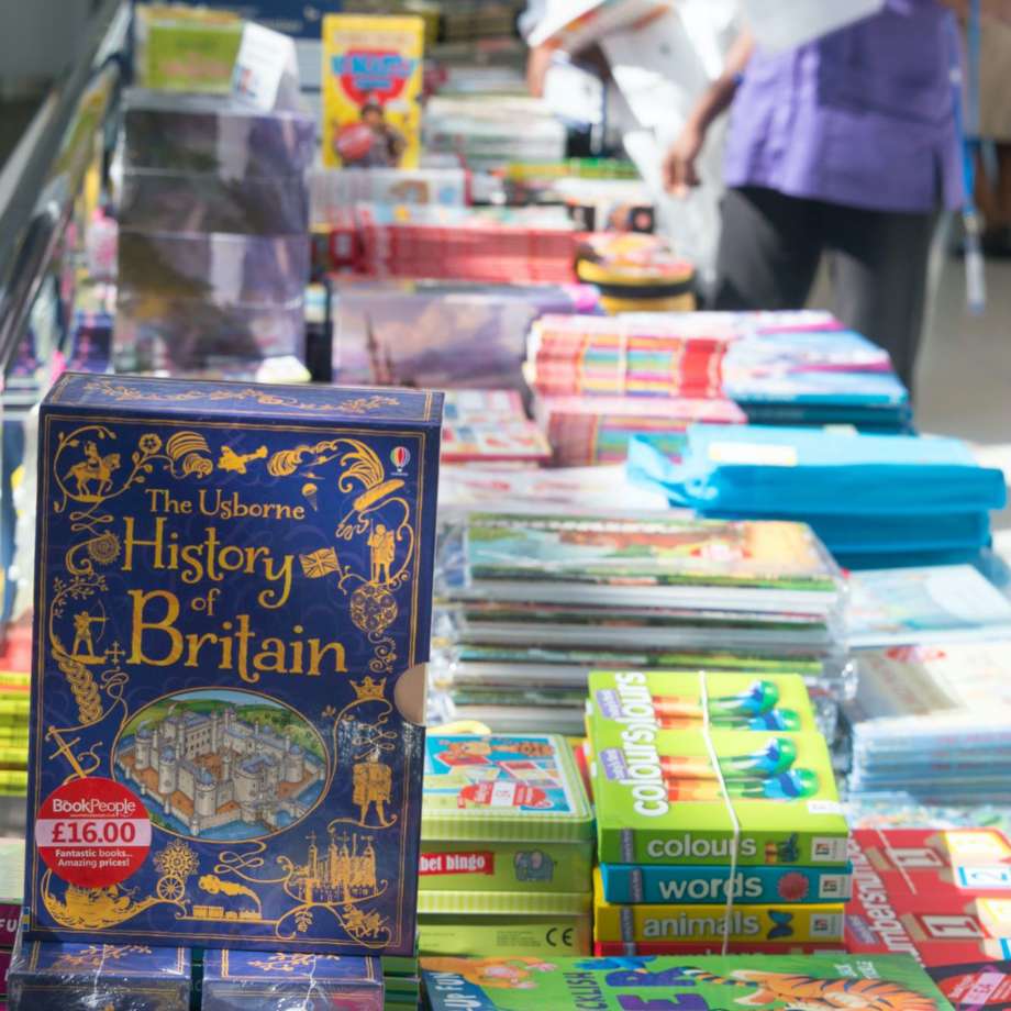 Books from stand in reception